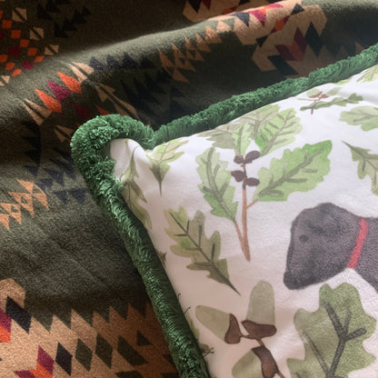Black Labrador Velvet Cushion