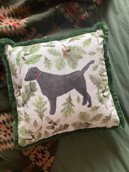 Black Labrador Velvet Cushion