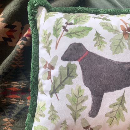 Black Labrador Velvet Cushion