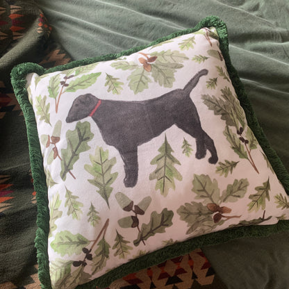 Black Labrador Velvet Cushion