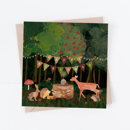 Midnight Forest Happy Birthday Greeting Card