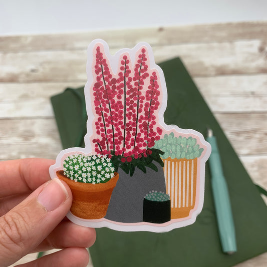 Pink Plants Sticker