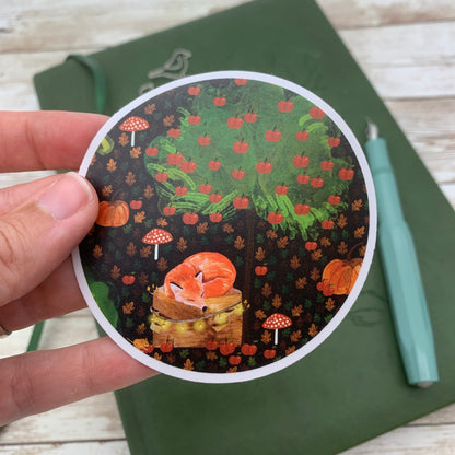 Sleepy Fox Sticker