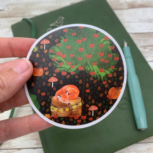 Sleepy Fox Sticker