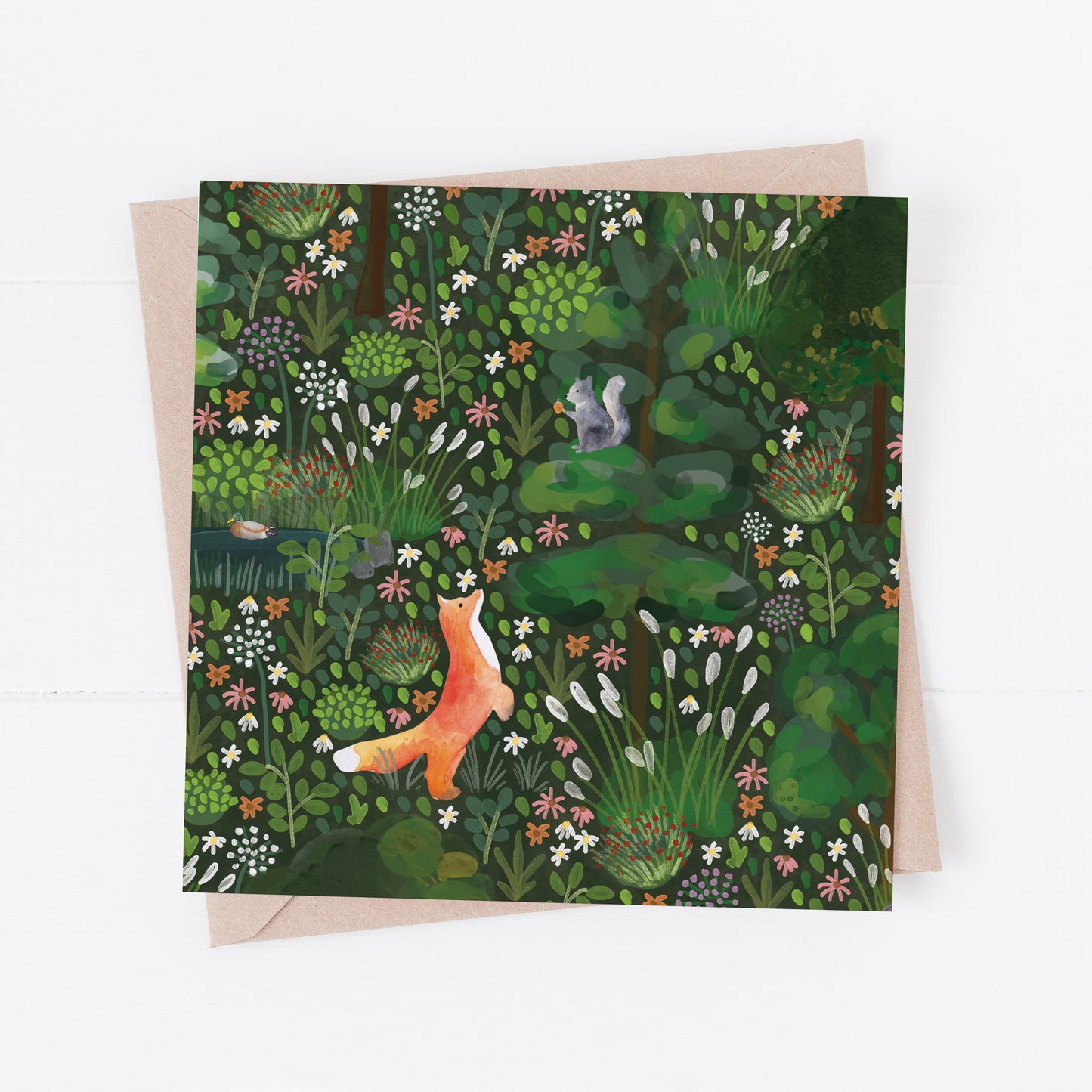 Fox and Squirrel greeting card