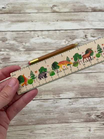 Summer Forest Wooden Ruler