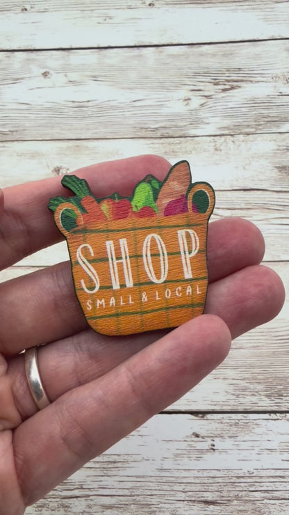 Shop Local Wooden Brooch