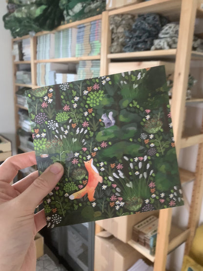 Fox and Squirrel greeting card