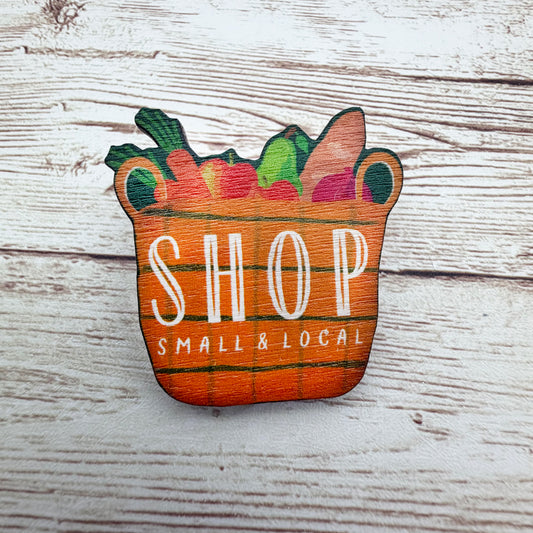 Shop Local Wooden Brooch