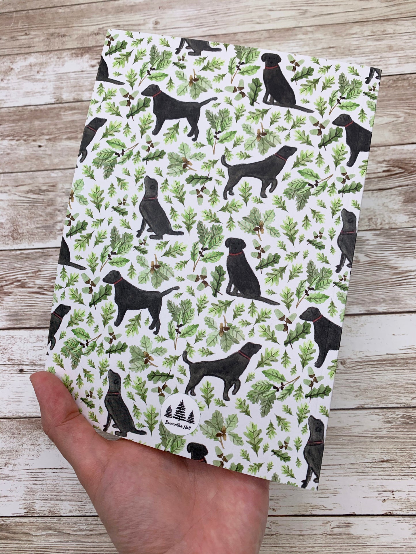 Black Labrador lined notebook