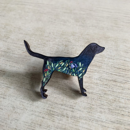 Black Labrador wooden pin