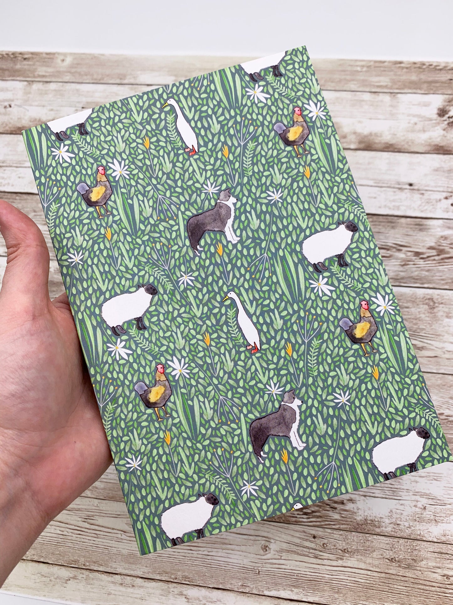 Farm Animals lined notebook