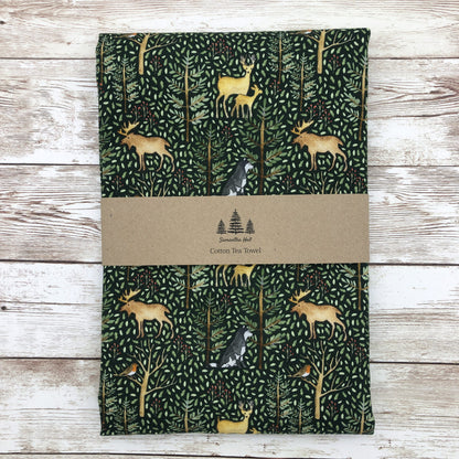 Animals of the Forest tea towel