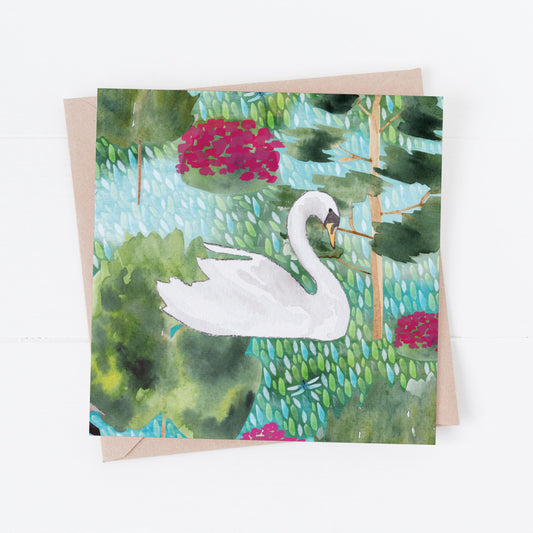 Swan greeting card