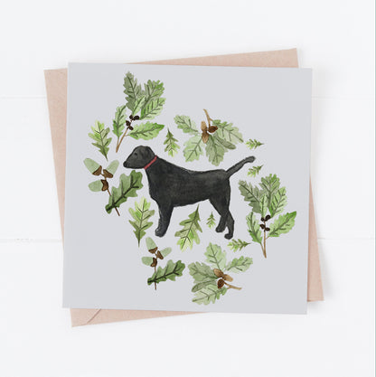 Black Labrador greeting card