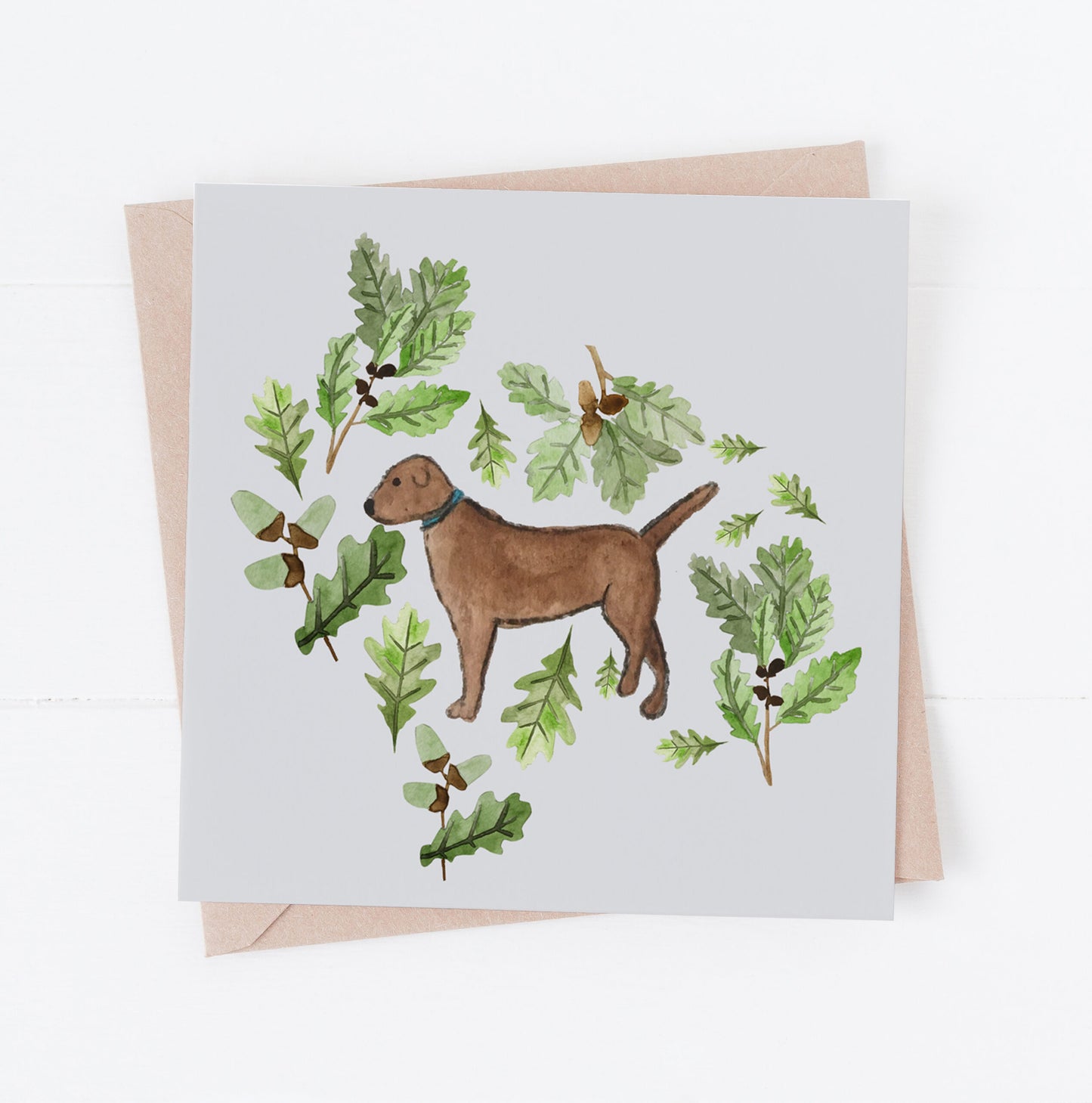 Chocolate Labrador greeting card