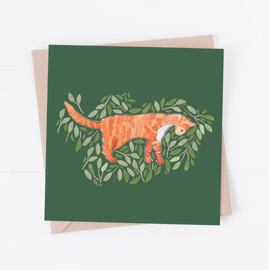 Ginger Tabby Cat greeting card