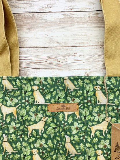 Golden Labrador Cotton Canvas Tote Bag