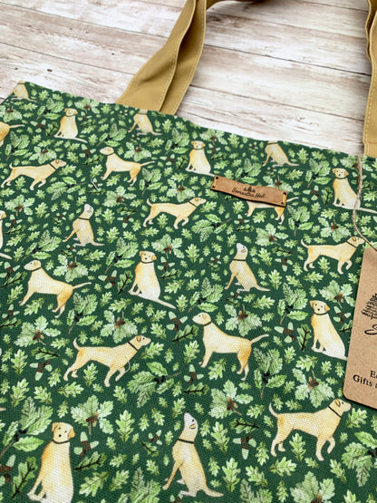 Golden Labrador Cotton Canvas Tote Bag