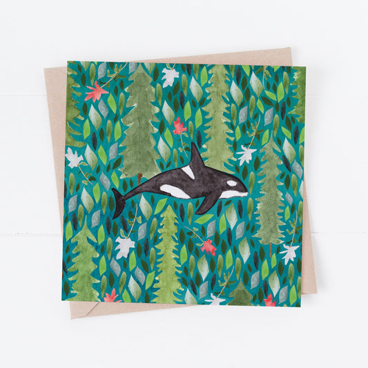 Orca greeting card